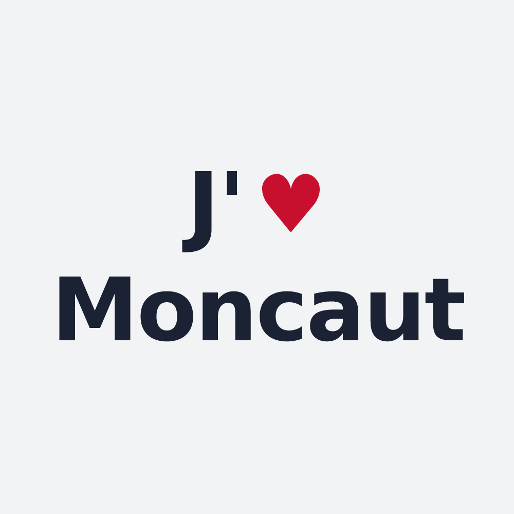 Poster personnalisé Moncaut — design « J'aime Moncaut » imprimé sur le poster
