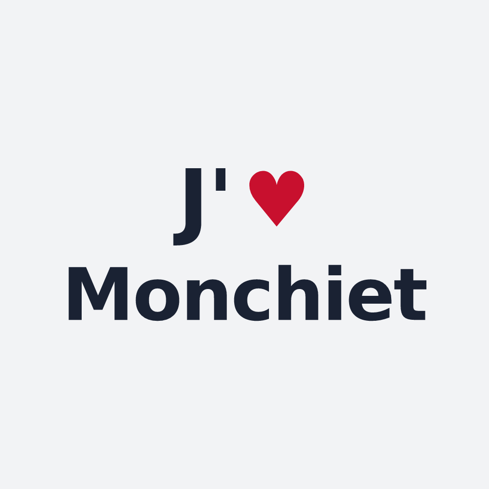 Poster personnalisé Monchiet — design « J'aime Monchiet » imprimé sur le poster