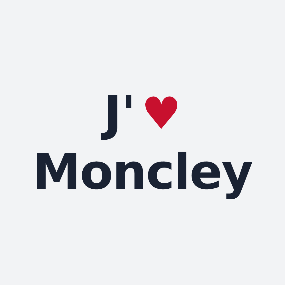Poster personnalisé Moncley — design « J'aime Moncley » imprimé sur le poster