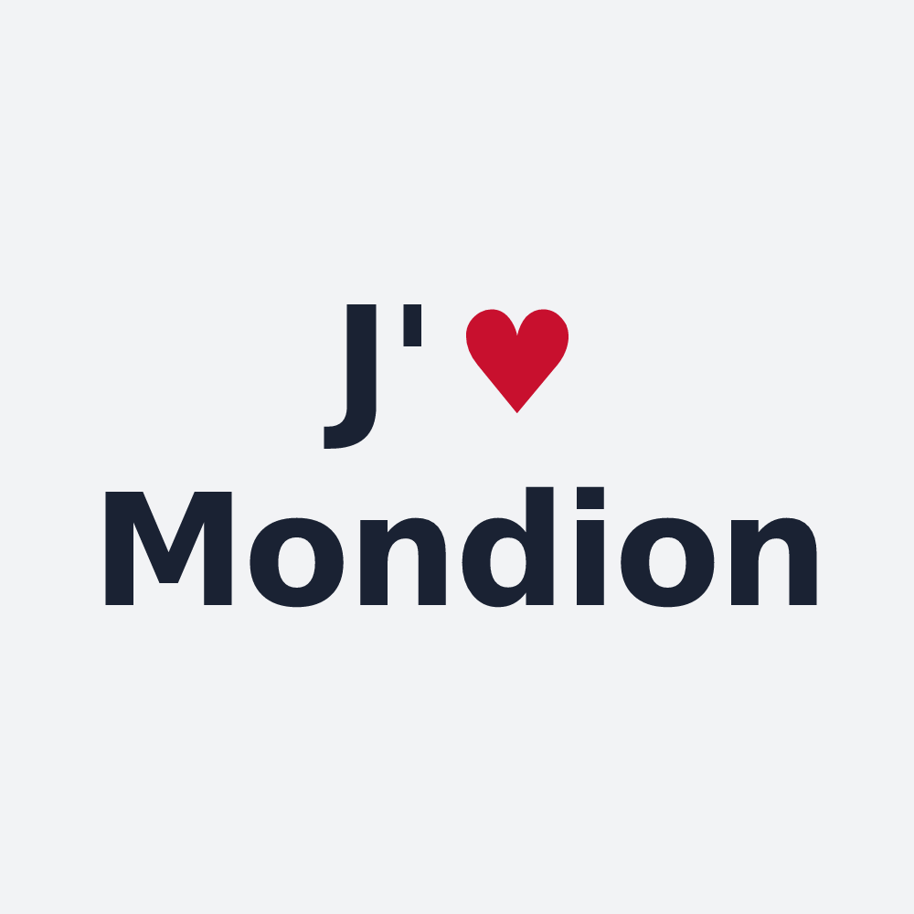 Poster personnalisé Mondion — design J'aime Mondion