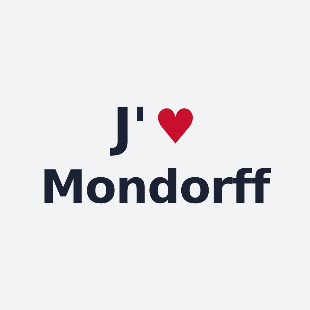 Poster personnalisé Mondorff — design J'aime Mondorff