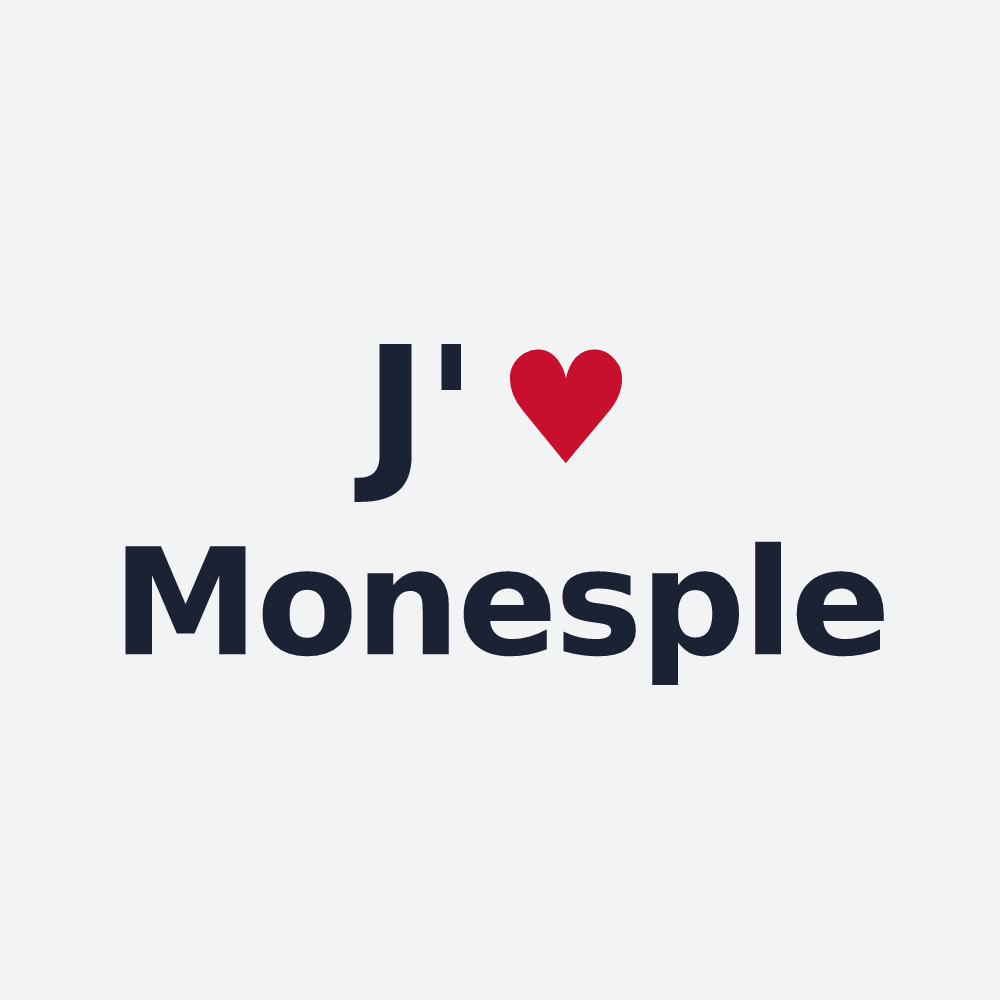 Poster personnalisé Monesple — design J'aime Monesple