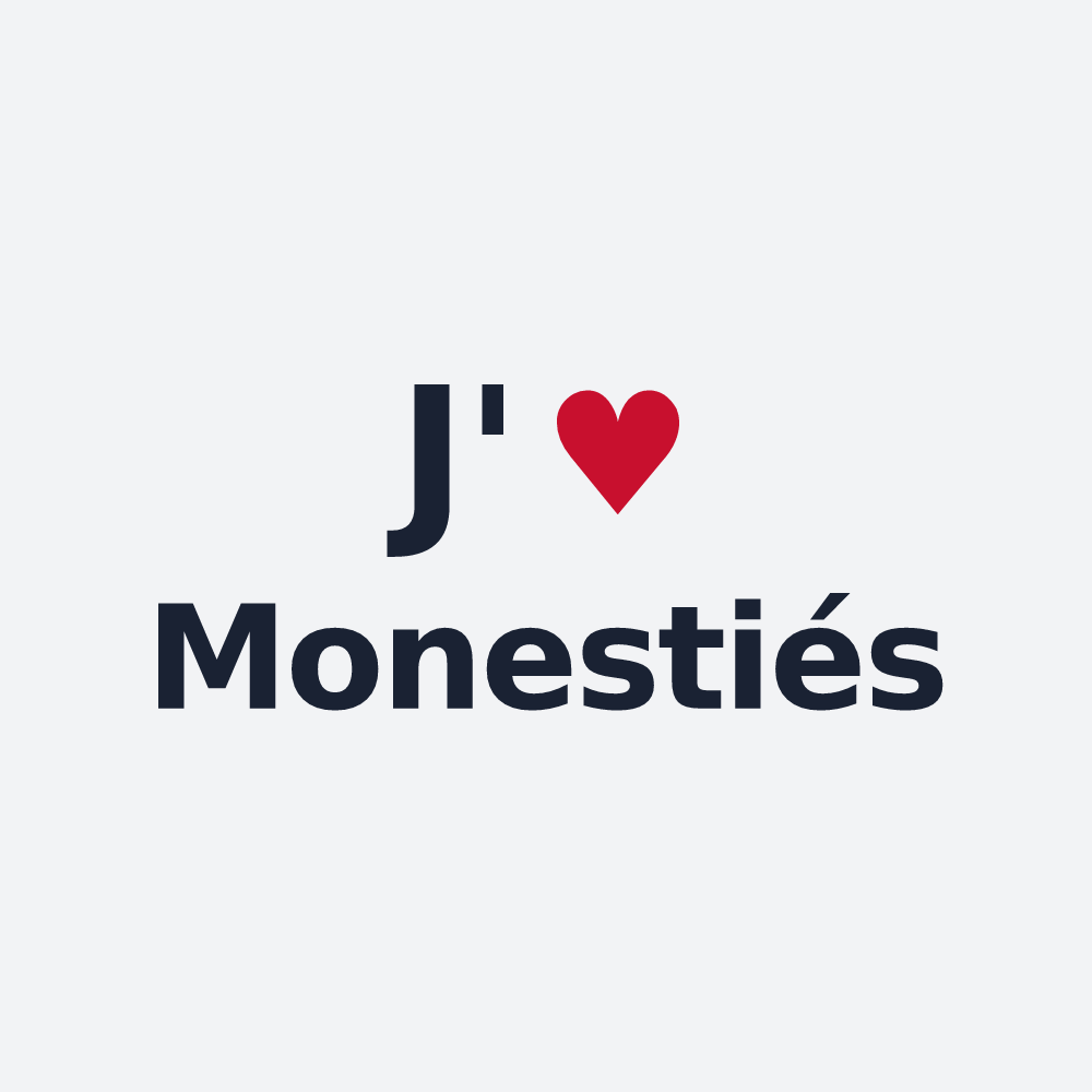 Poster personnalisé Monestiés — design J'aime Monestiés