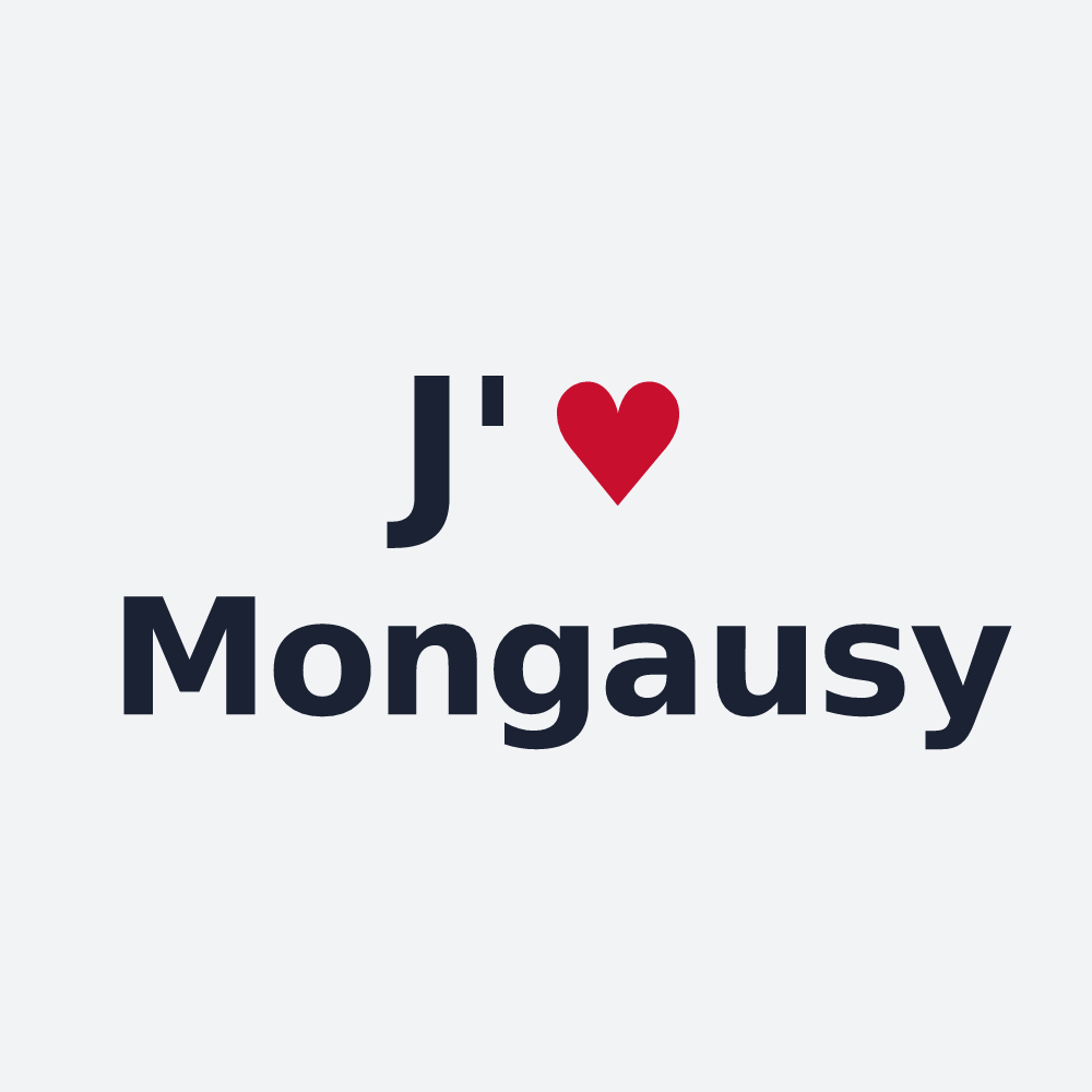 Poster personnalisé Mongausy — design J'aime Mongausy