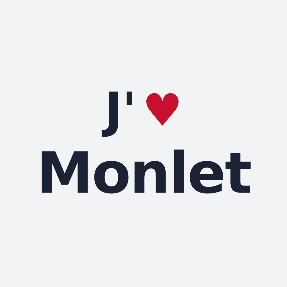 Poster personnalisé Monlet — design J'aime Monlet