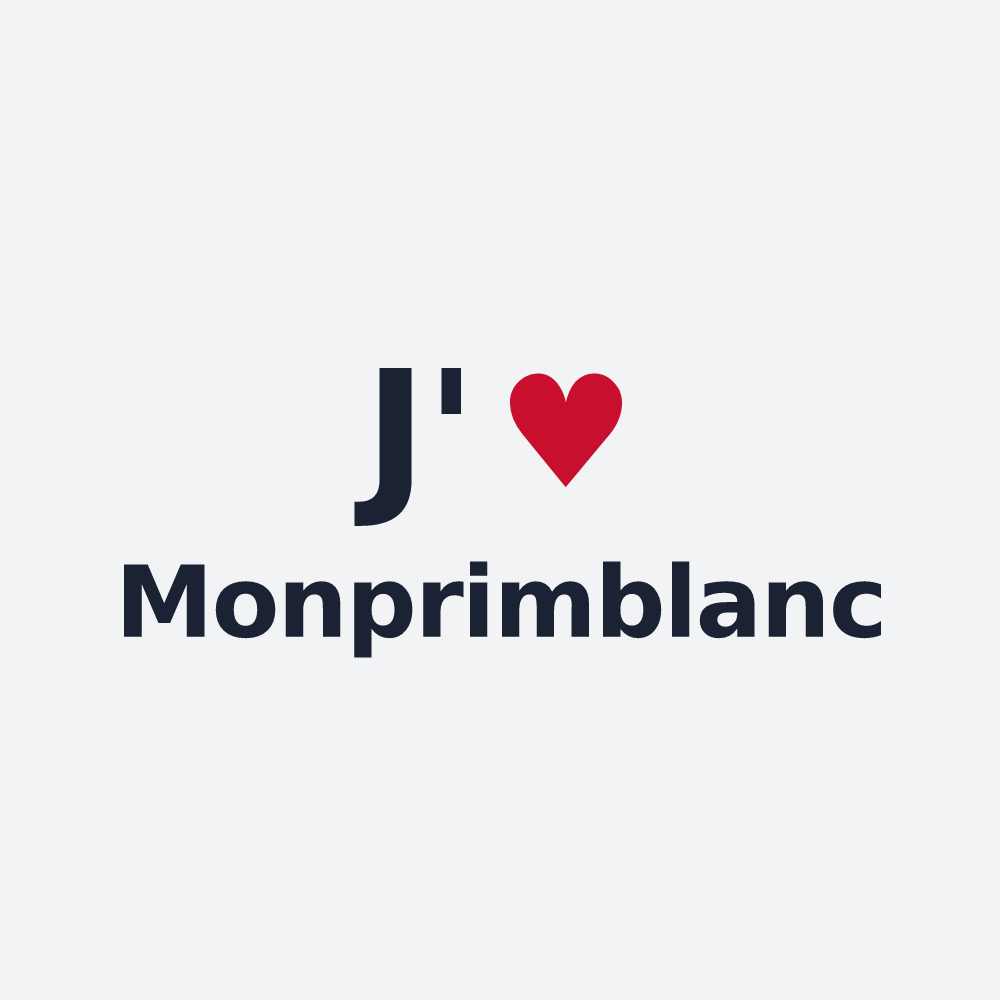 Poster personnalisé Monprimblanc — design J'aime Monprimblanc
