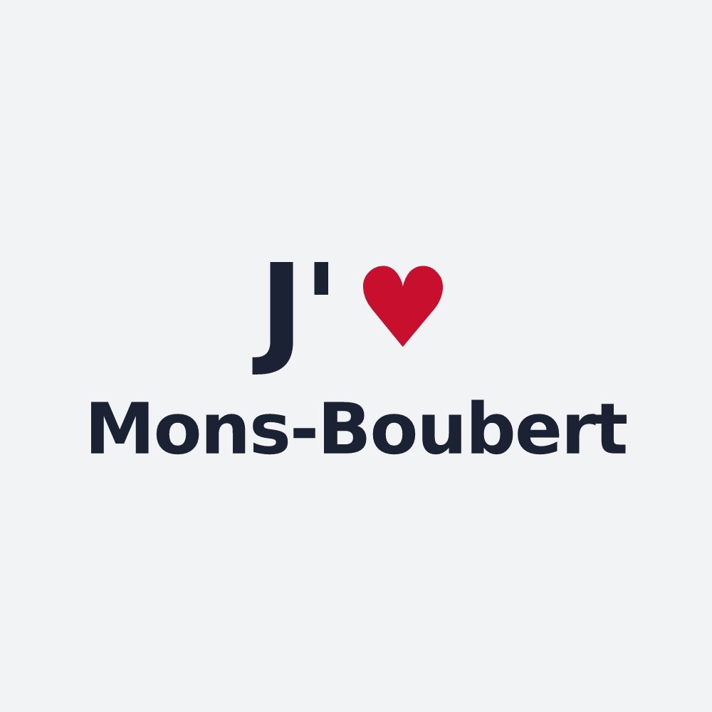 Poster personnalisé Mons-Boubert — design J'aime Mons-Boubert