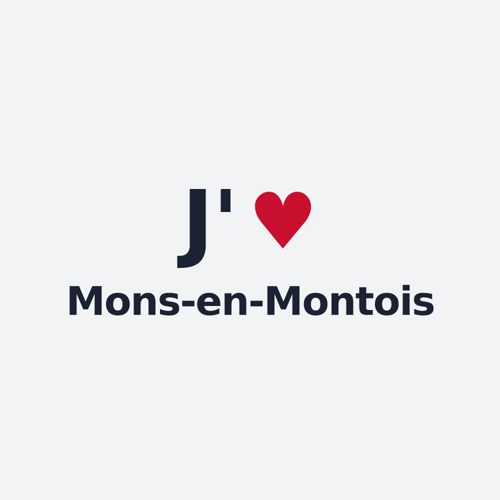 Poster personnalisé Mons-en-Montois — design « J'aime Mons-en-Montois » imprimé sur le poster