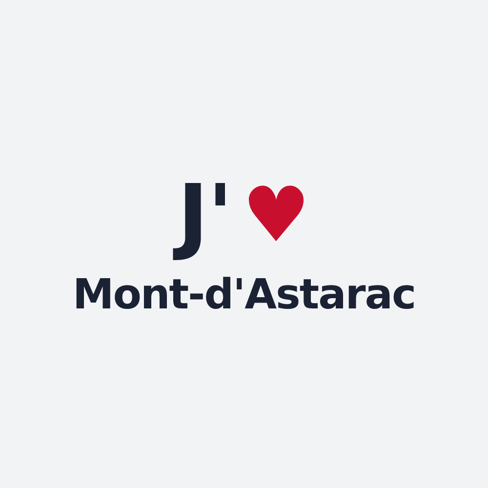 Poster personnalisé Mont-d'Astarac — design J'aime Mont-d'Astarac