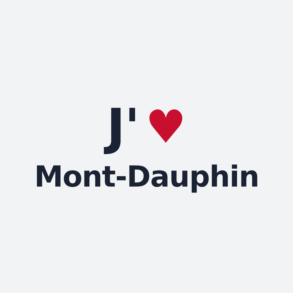 Poster personnalisé Mont-Dauphin — design « J'aime Mont-Dauphin » imprimé sur le poster