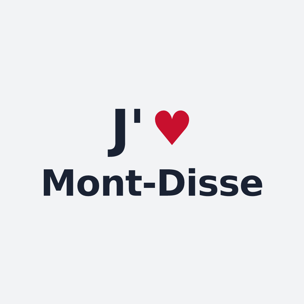 Poster personnalisé Mont-Disse — design « J'aime Mont-Disse » imprimé sur le poster