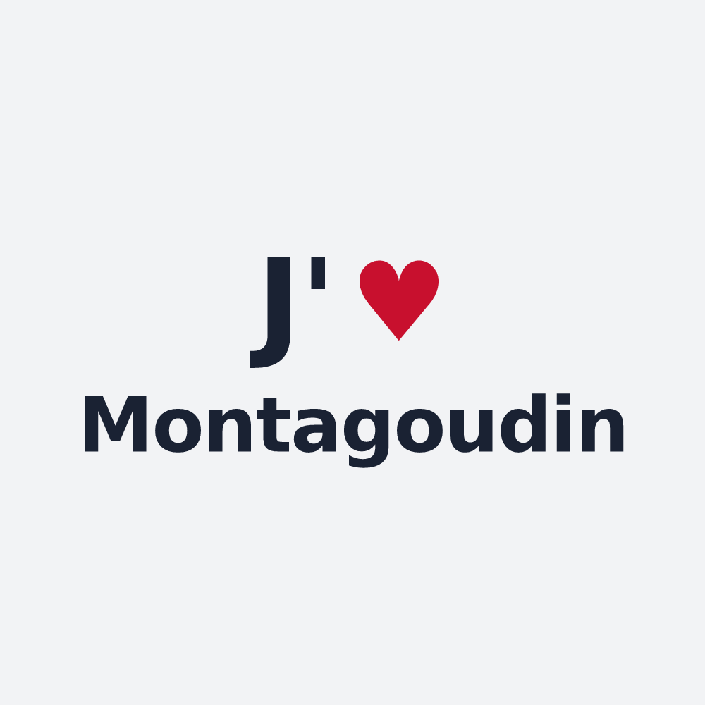 Poster personnalisé Montagoudin — design « J'aime Montagoudin » imprimé sur le poster