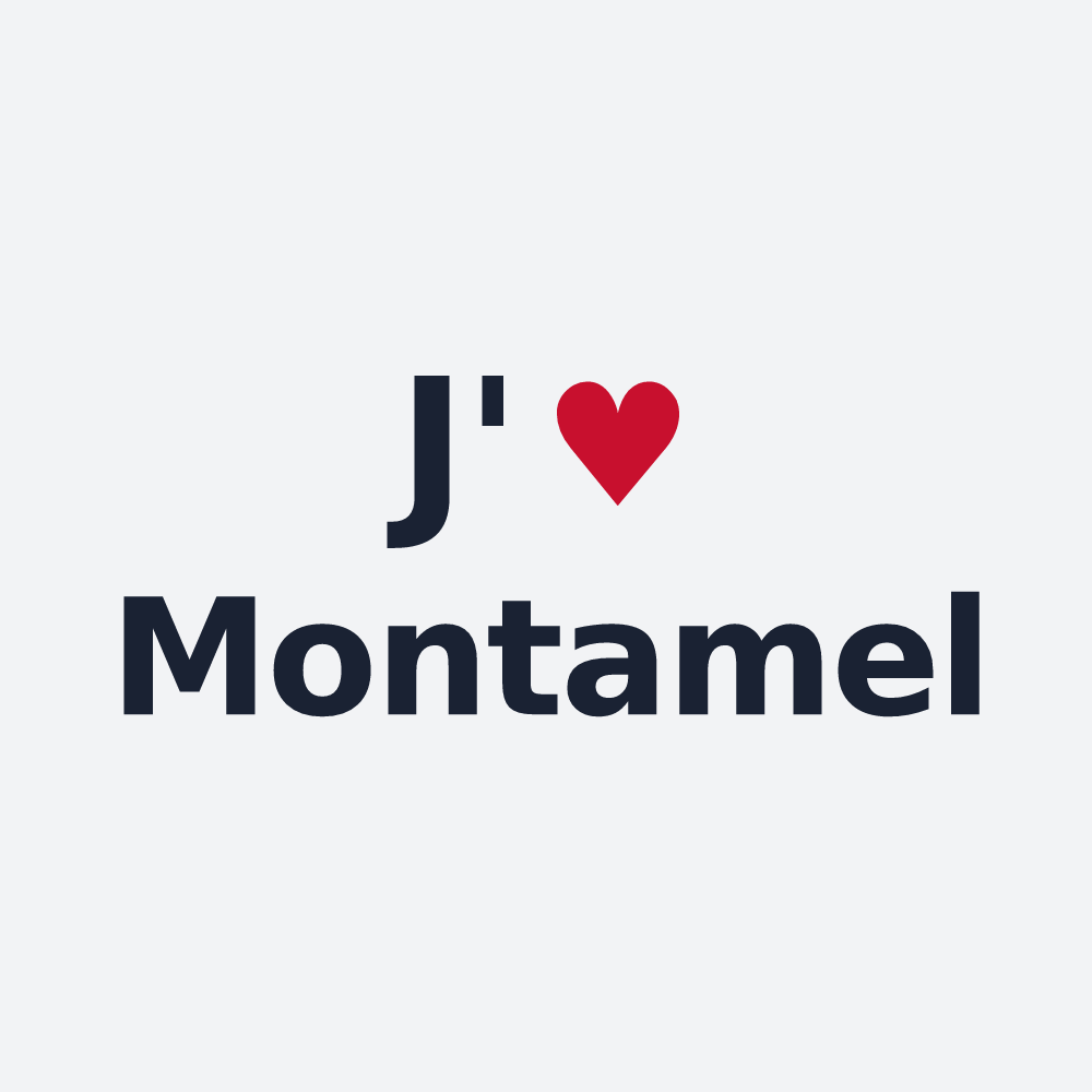 Poster personnalisé Montamel — design « J'aime Montamel » imprimé sur le poster