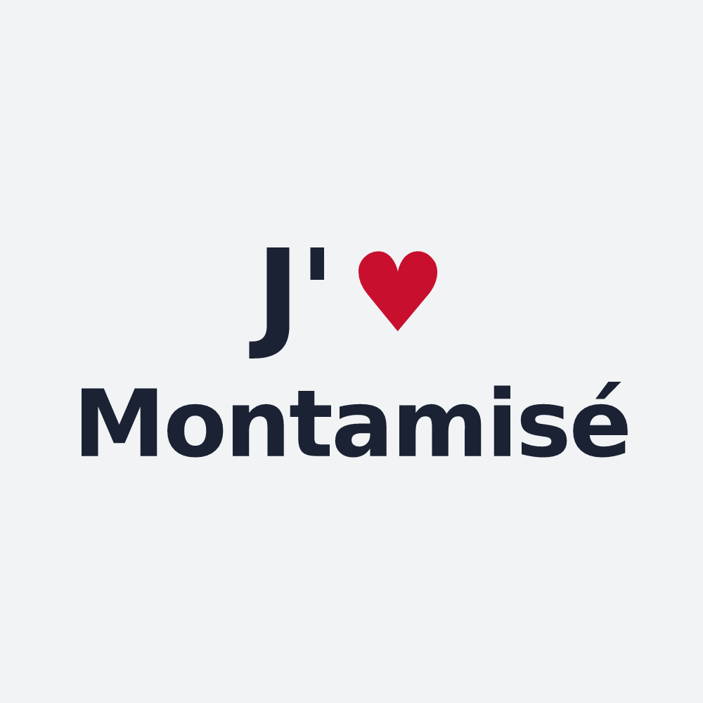 Poster personnalisé Montamisé — design « J'aime Montamisé » imprimé sur le poster