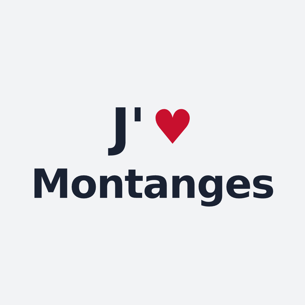 Poster personnalisé Montanges — design « J'aime Montanges » imprimé sur le poster