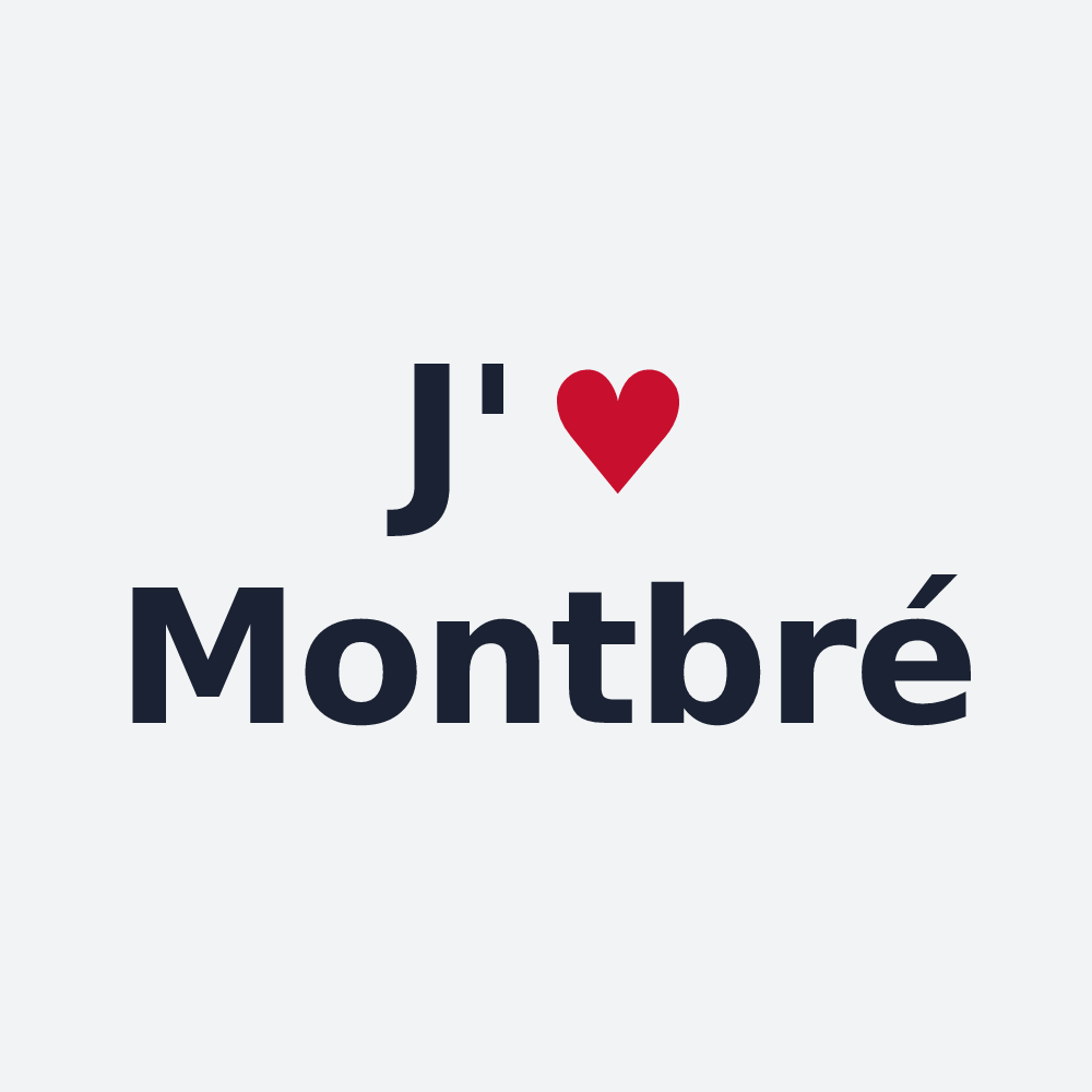 Poster personnalisé Montbré — design « J'aime Montbré » imprimé sur le poster