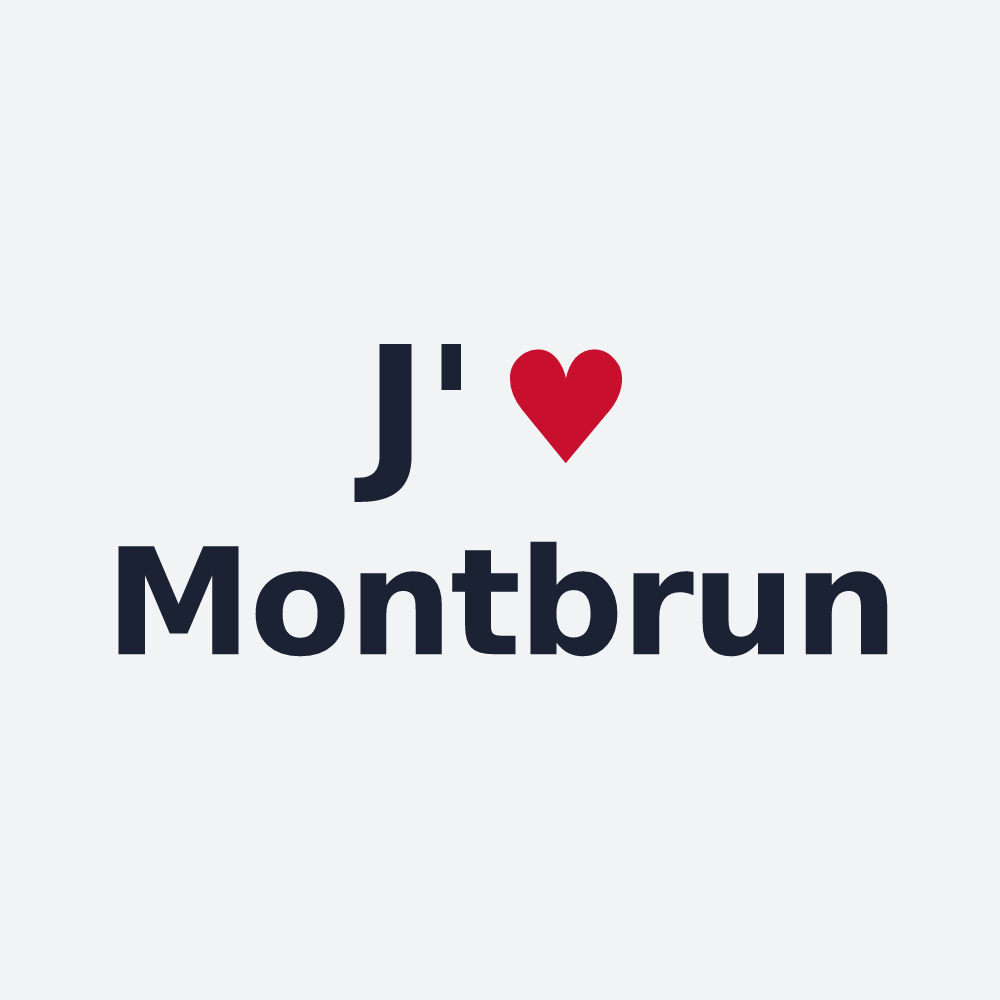 Poster personnalisé Montbrun — design « J'aime Montbrun » imprimé sur le poster