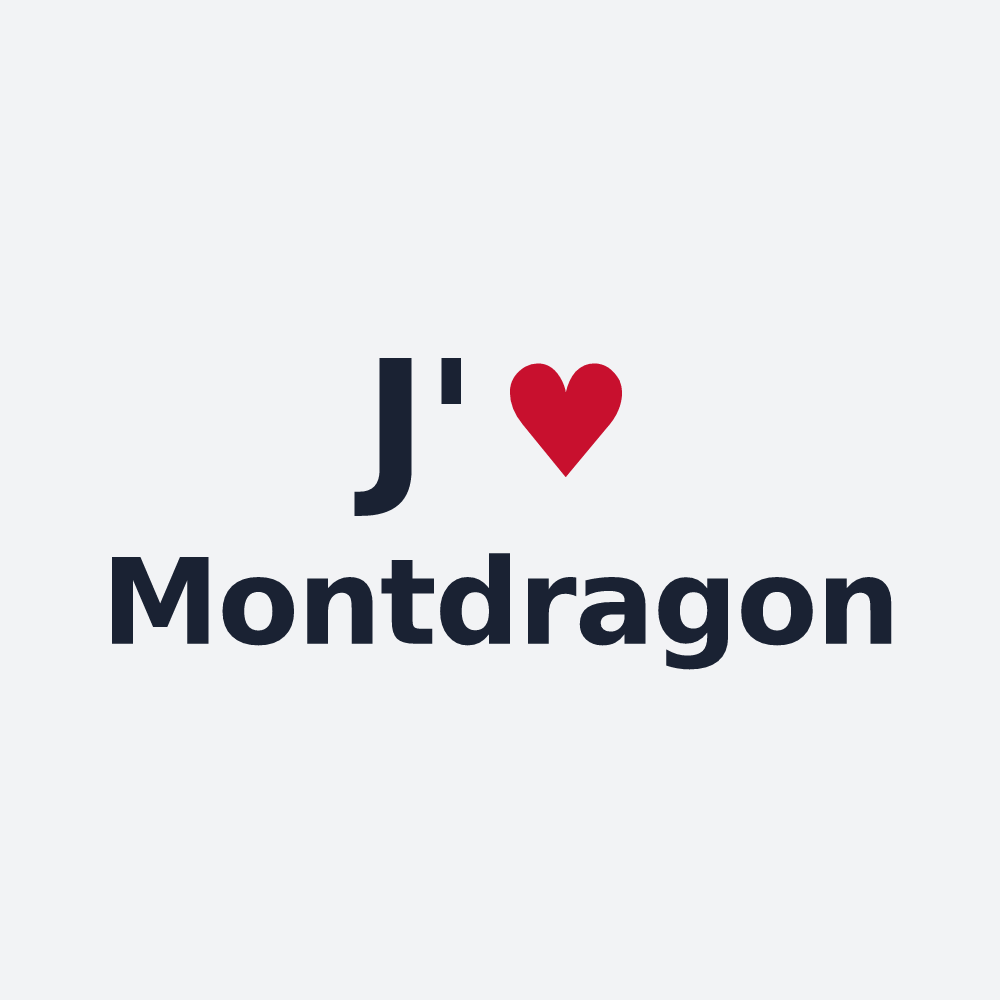 Poster personnalisé Montdragon — design « J'aime Montdragon » imprimé sur le poster