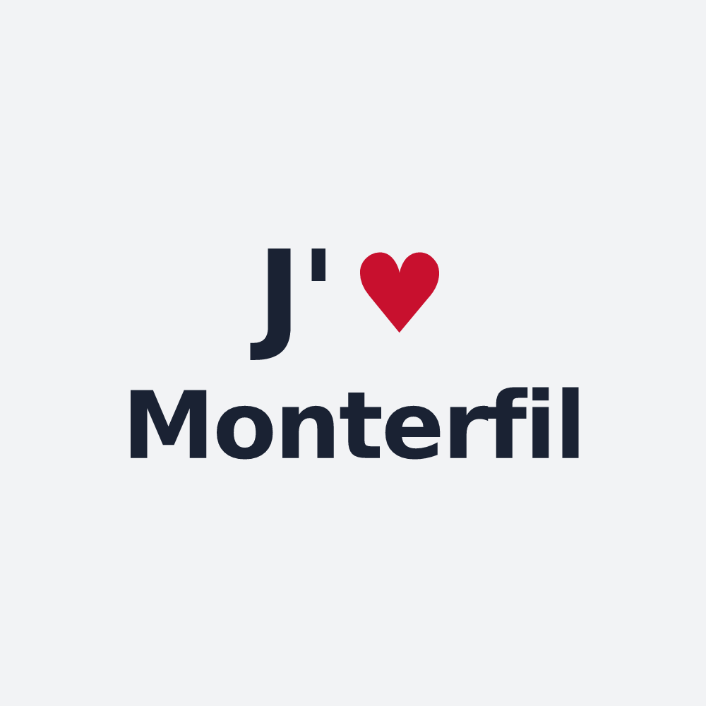 Poster personnalisé Monterfil — design J'aime Monterfil
