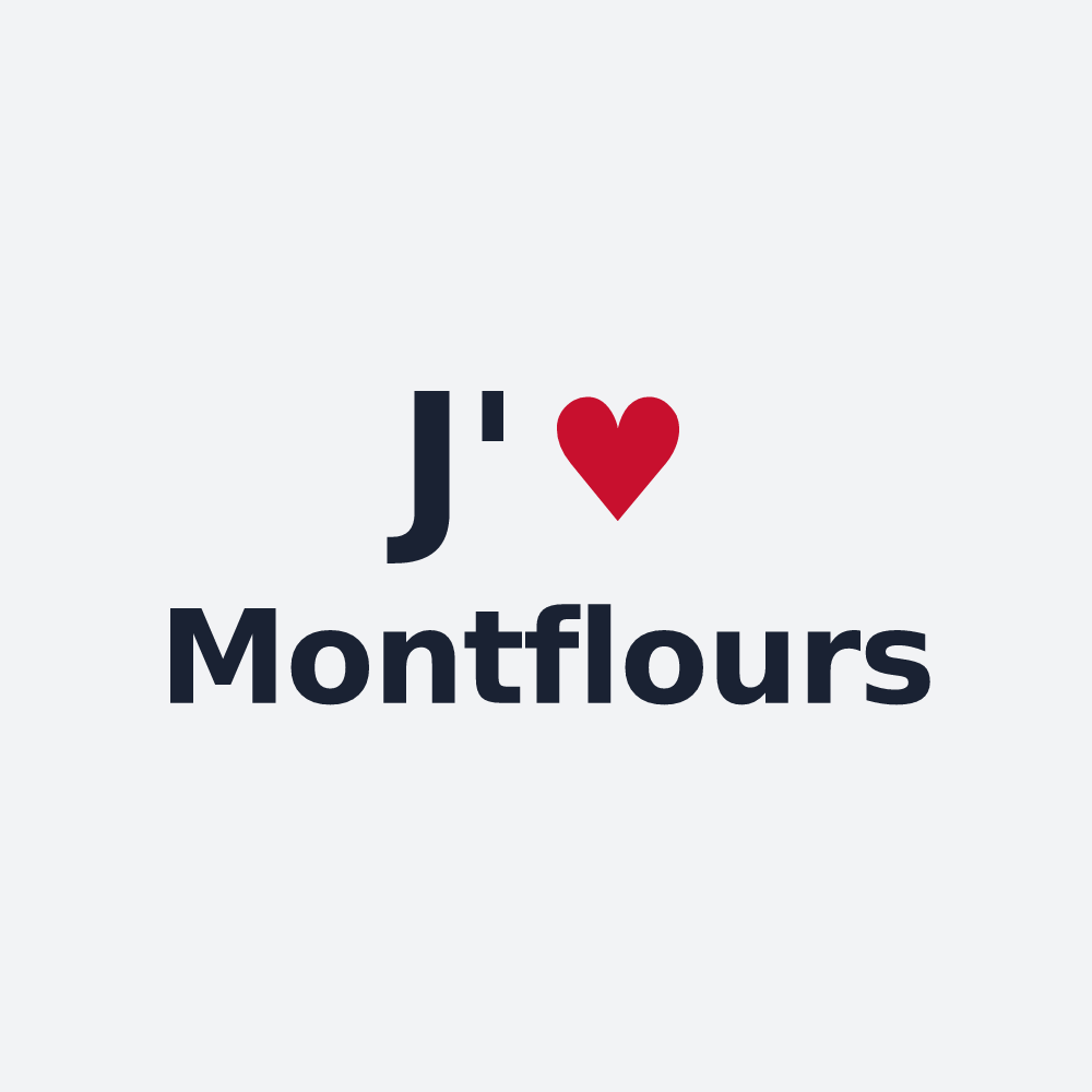 Poster personnalisé Montflours — design « J'aime Montflours » imprimé sur le poster
