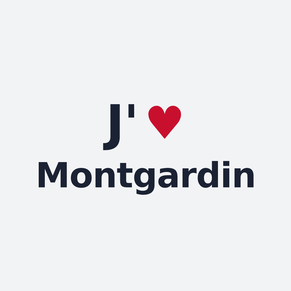 Poster personnalisé Montgardin — design « J'aime Montgardin » imprimé sur le poster
