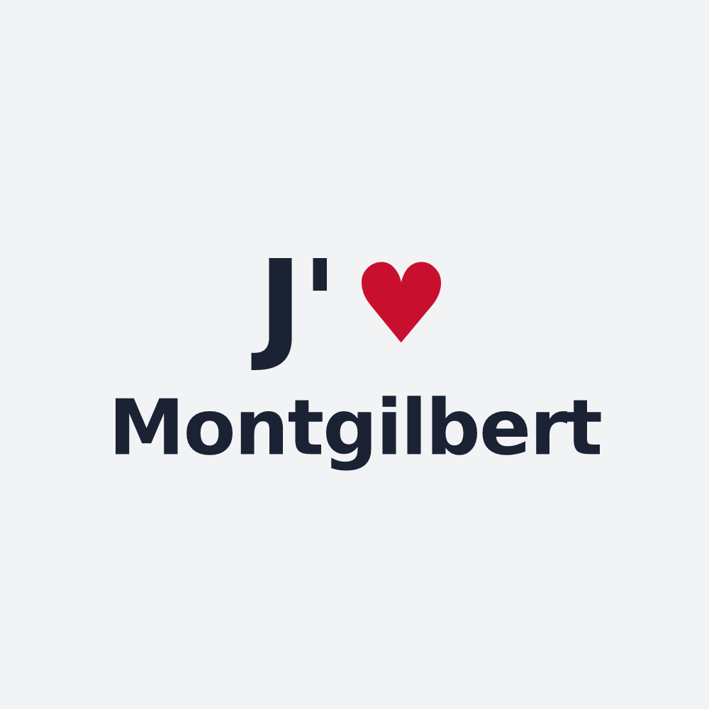 Poster personnalisé Montgilbert — design « J'aime Montgilbert » imprimé sur le poster