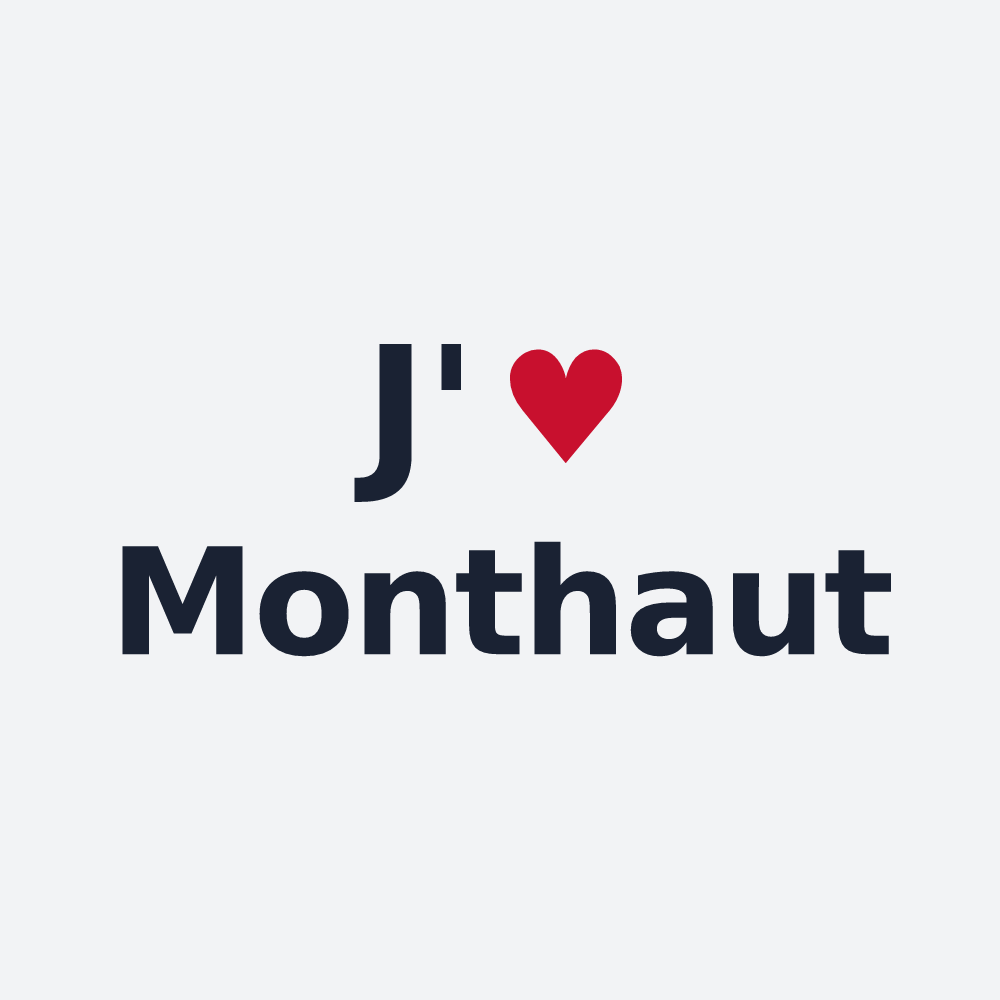 Poster personnalisé Monthaut — design « J'aime Monthaut » imprimé sur le poster