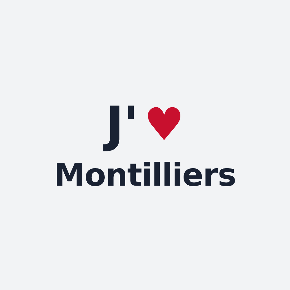 Poster personnalisé Montilliers — design « J'aime Montilliers » imprimé sur le poster