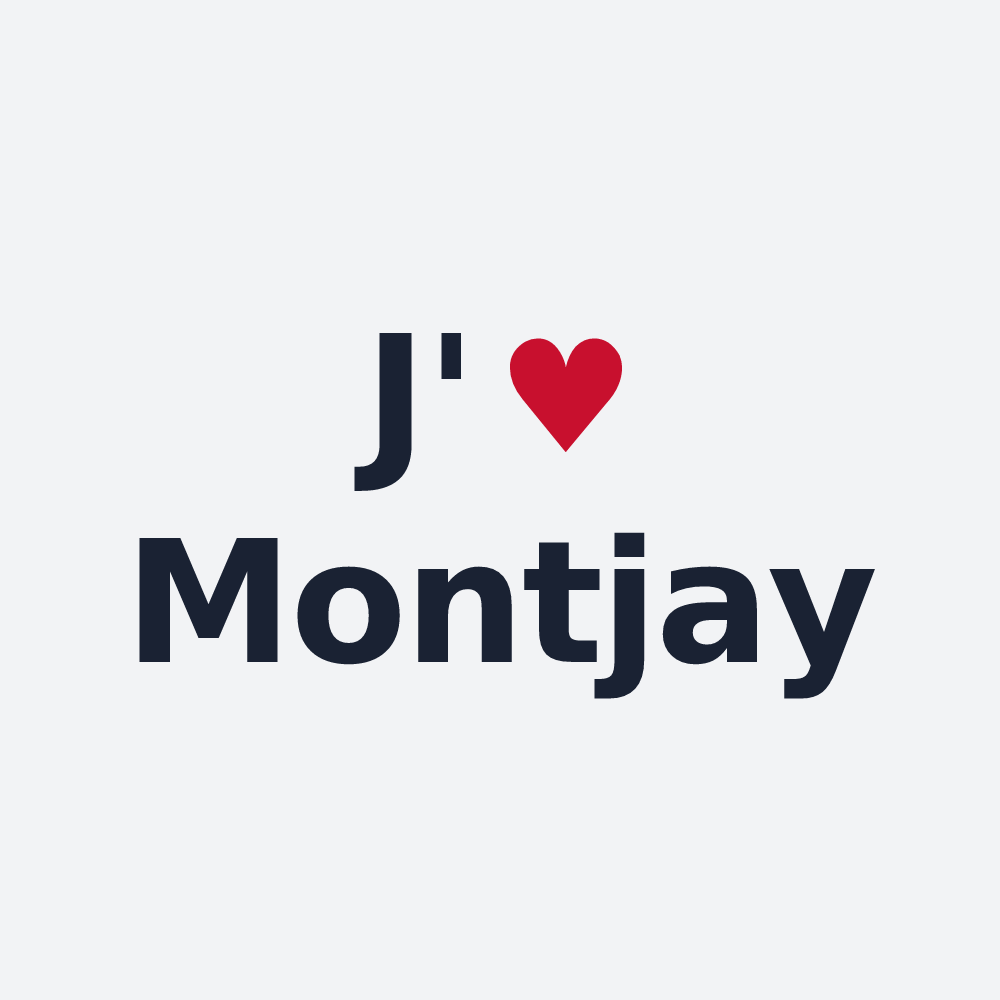 Poster personnalisé Montjay — design « J'aime Montjay » imprimé sur le poster