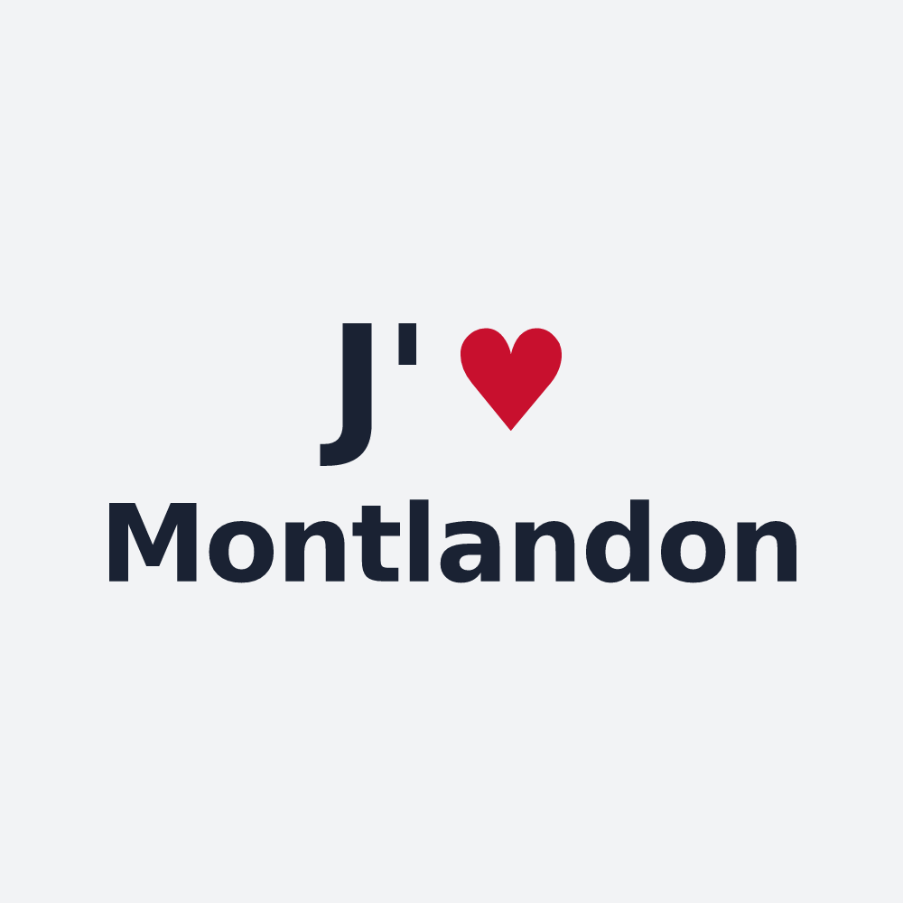 Poster personnalisé Montlandon — design « J'aime Montlandon » imprimé sur le poster