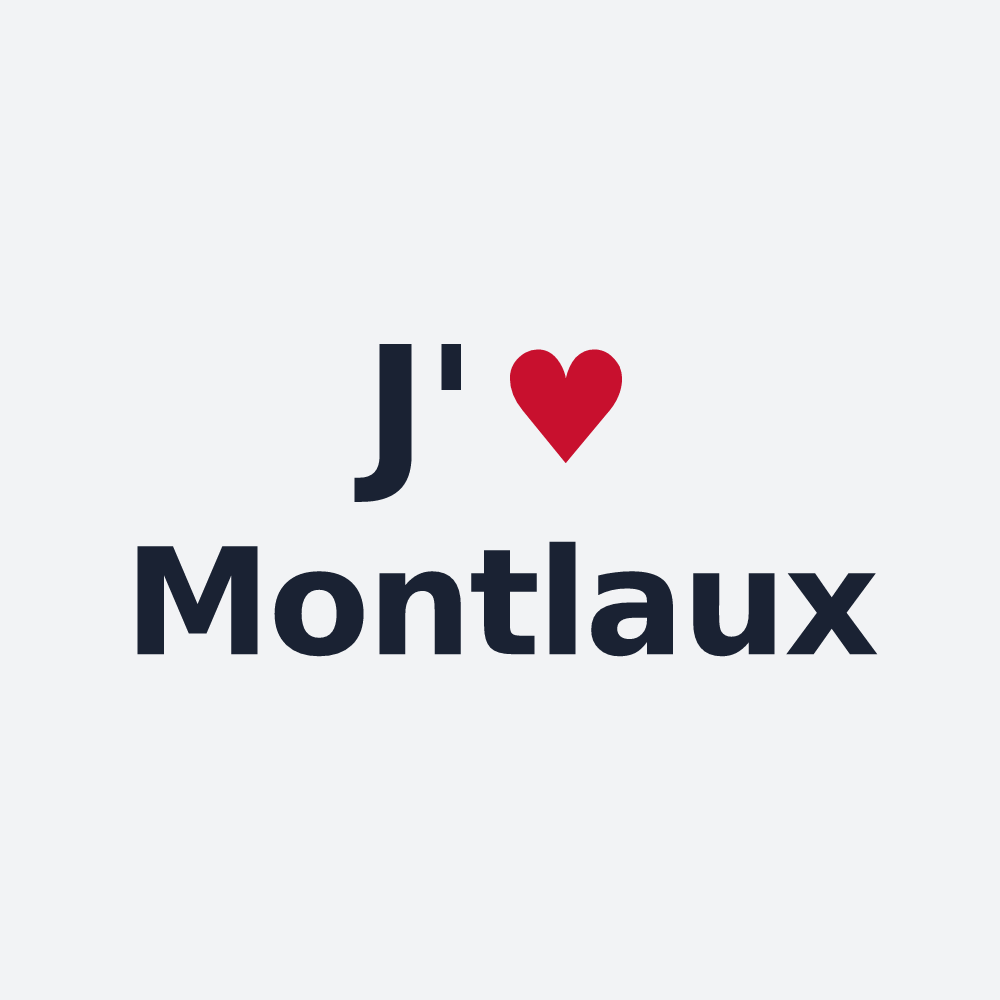 Poster personnalisé Montlaux — design « J'aime Montlaux » imprimé sur le poster