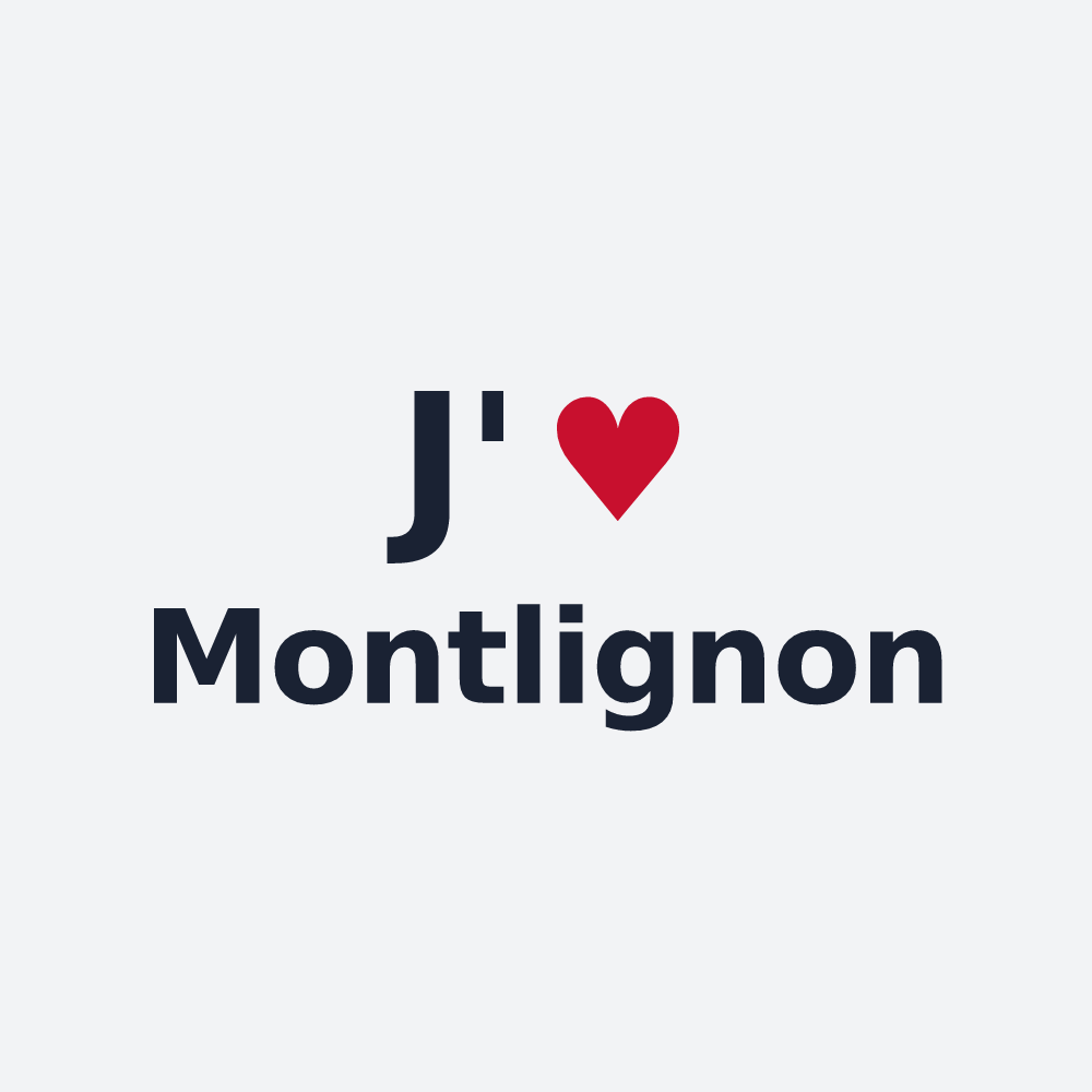 Poster personnalisé Montlignon — design « J'aime Montlignon » imprimé sur le poster