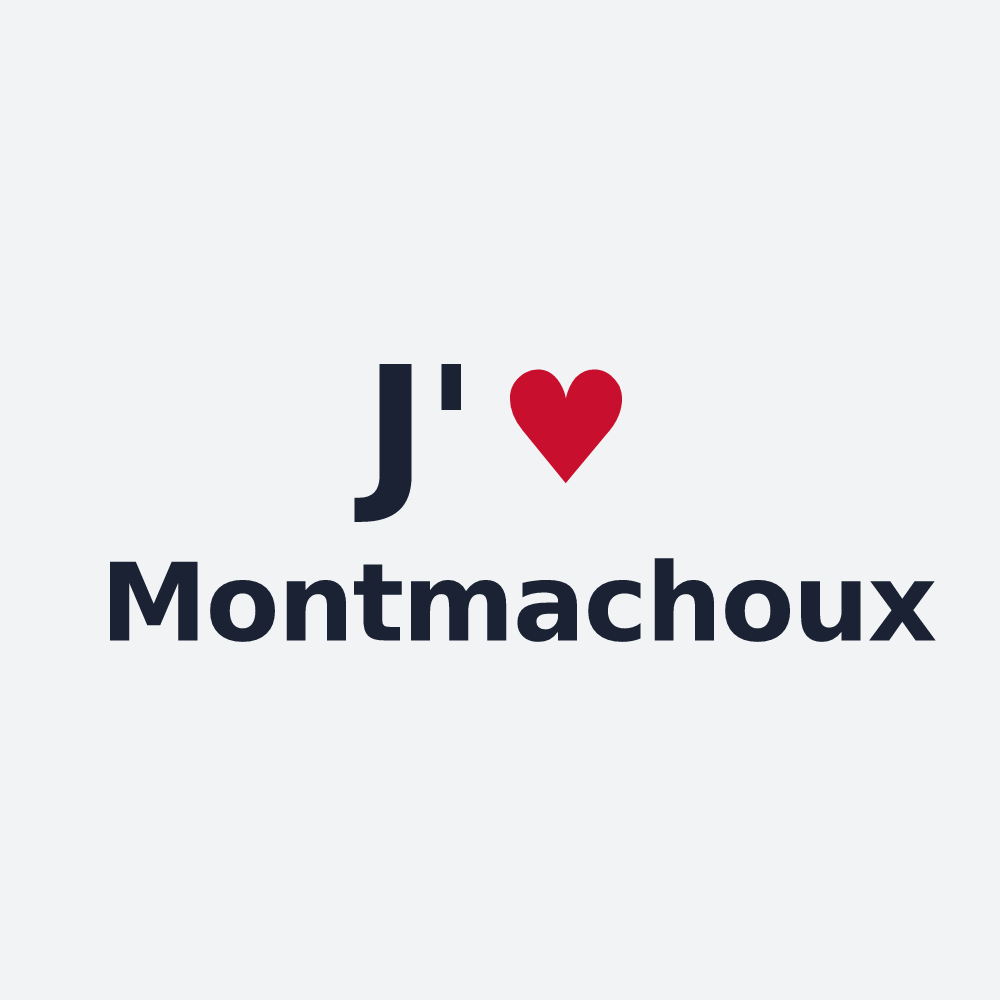 Poster personnalisé Montmachoux — design « J'aime Montmachoux » imprimé sur le poster