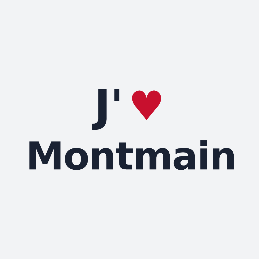 Poster personnalisé Montmain — design « J'aime Montmain » imprimé sur le poster