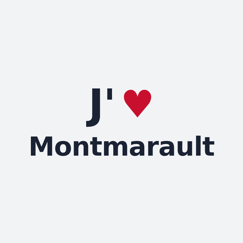 Poster personnalisé Montmarault — design « J'aime Montmarault » imprimé sur le poster