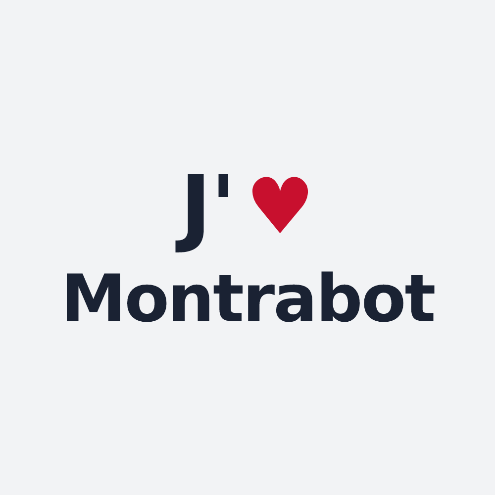 Poster personnalisé Montrabot — design J'aime Montrabot