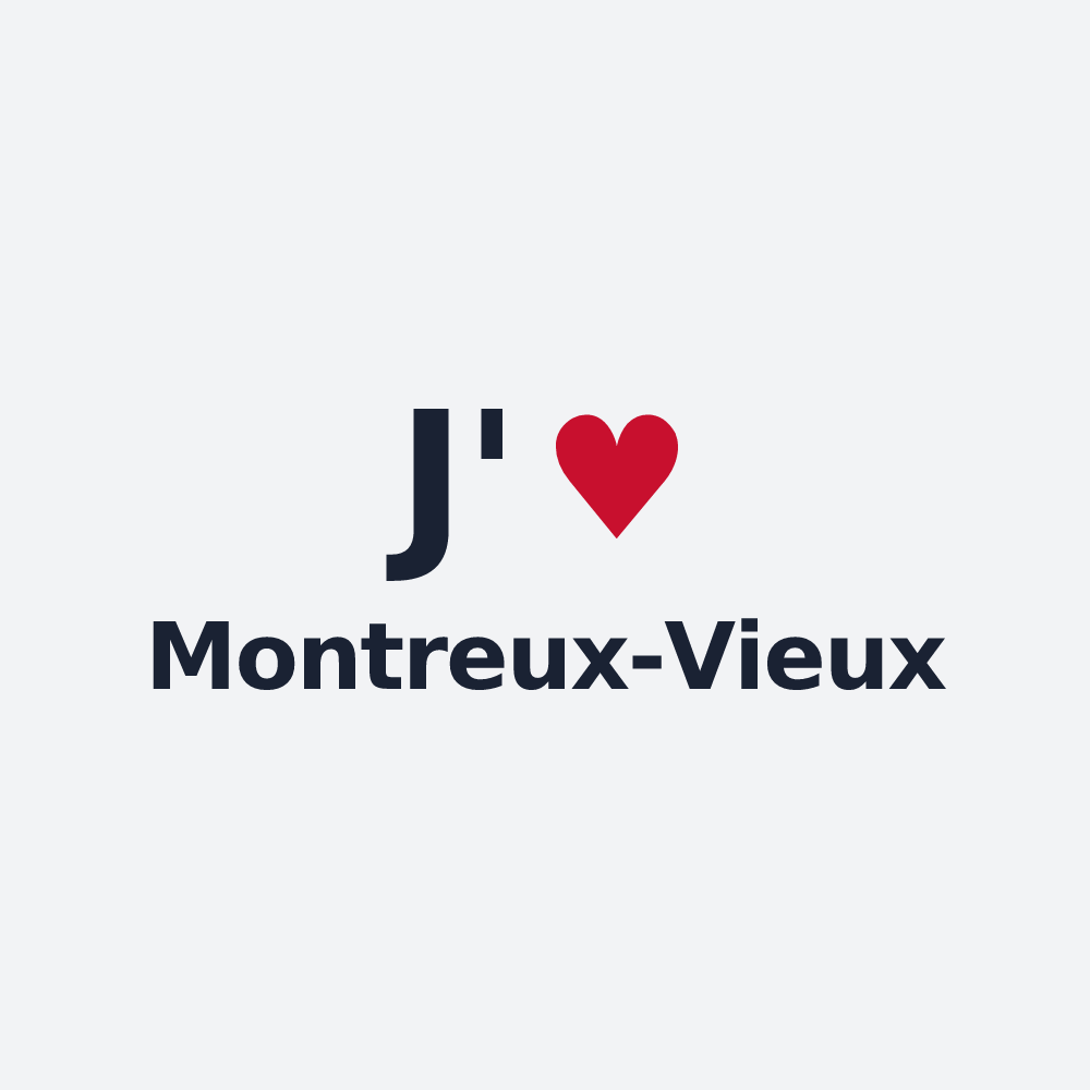 Poster personnalisé Montreux-Vieux — design « J'aime Montreux-Vieux » imprimé sur le poster