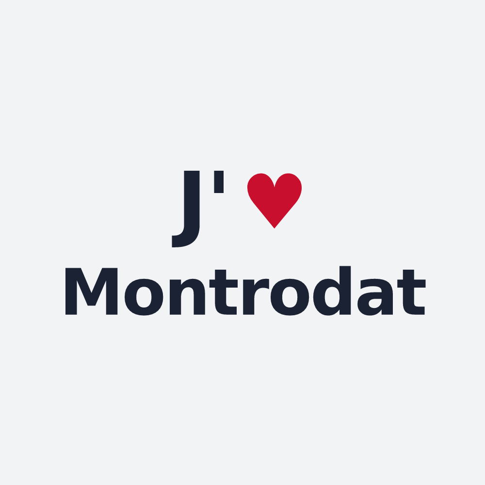Poster personnalisé Montrodat — design J'aime Montrodat