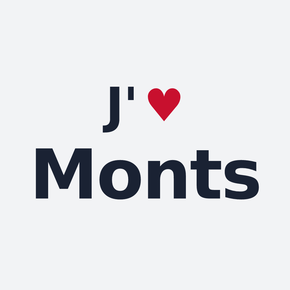 Poster personnalisé Monts — design « J'aime Monts » imprimé sur le poster