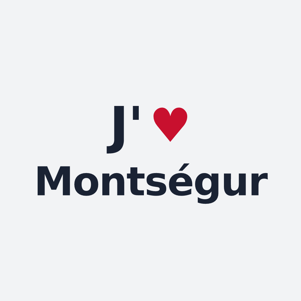 Poster personnalisé Montségur — design « J'aime Montségur » imprimé sur le poster