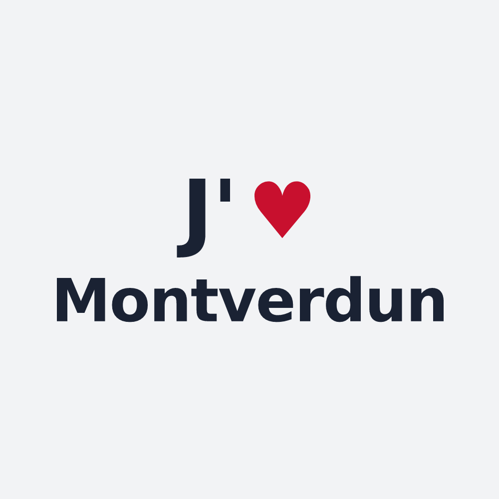 Poster personnalisé Montverdun — design « J'aime Montverdun » imprimé sur le poster
