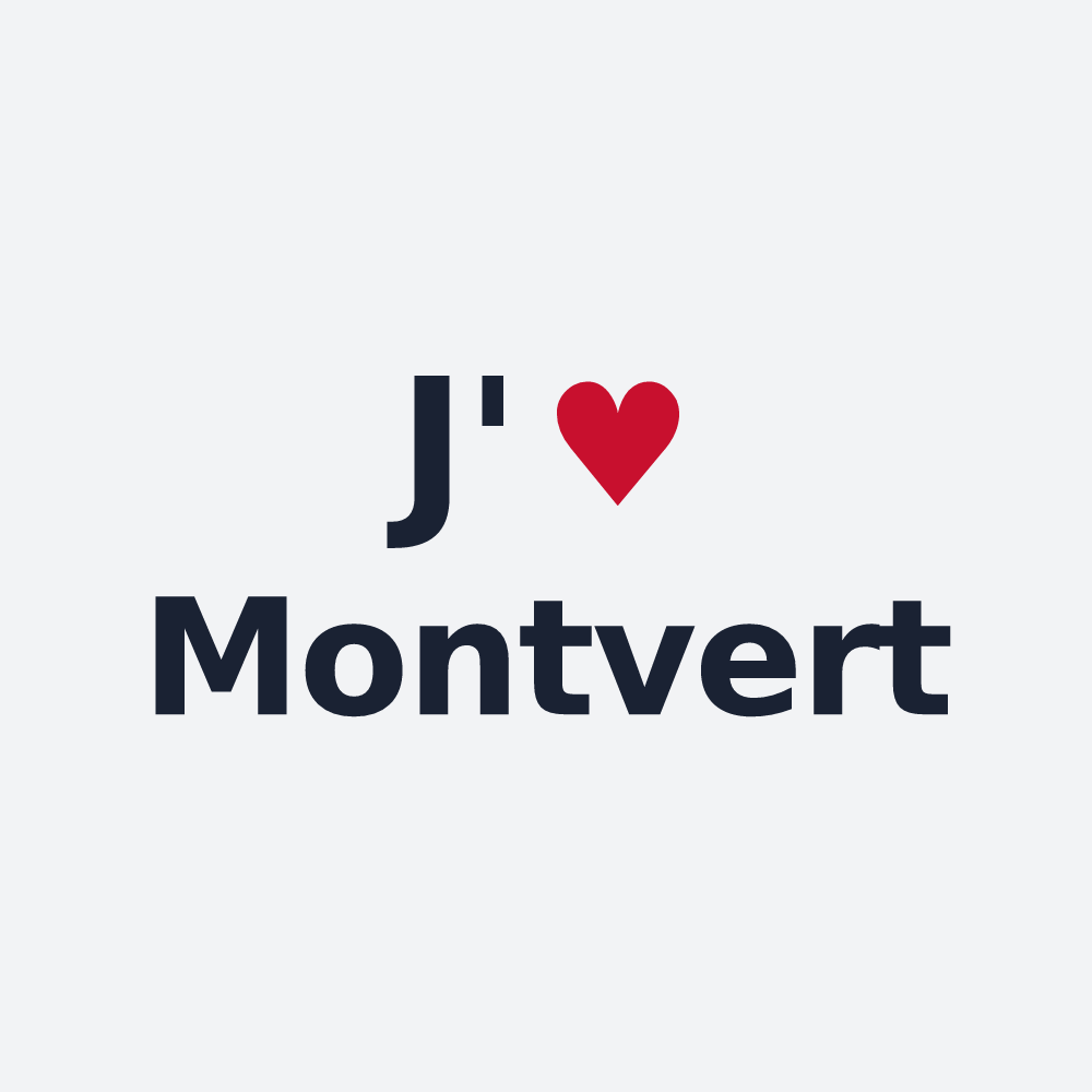 Poster personnalisé Montvert — design « J'aime Montvert » imprimé sur le poster