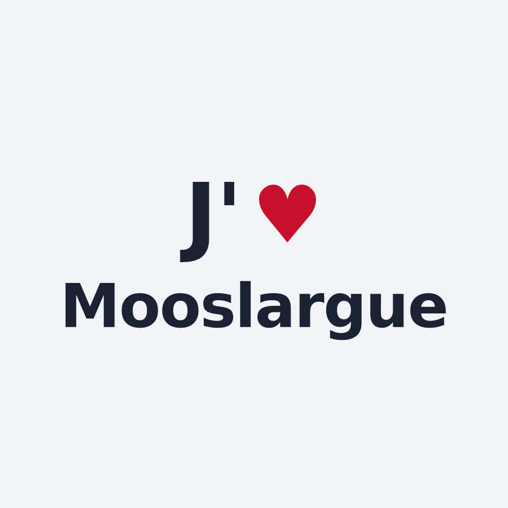 Poster personnalisé Mooslargue — design « J'aime Mooslargue » imprimé sur le poster