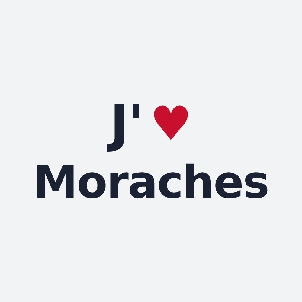 Poster personnalisé Moraches — design « J'aime Moraches » imprimé sur le poster