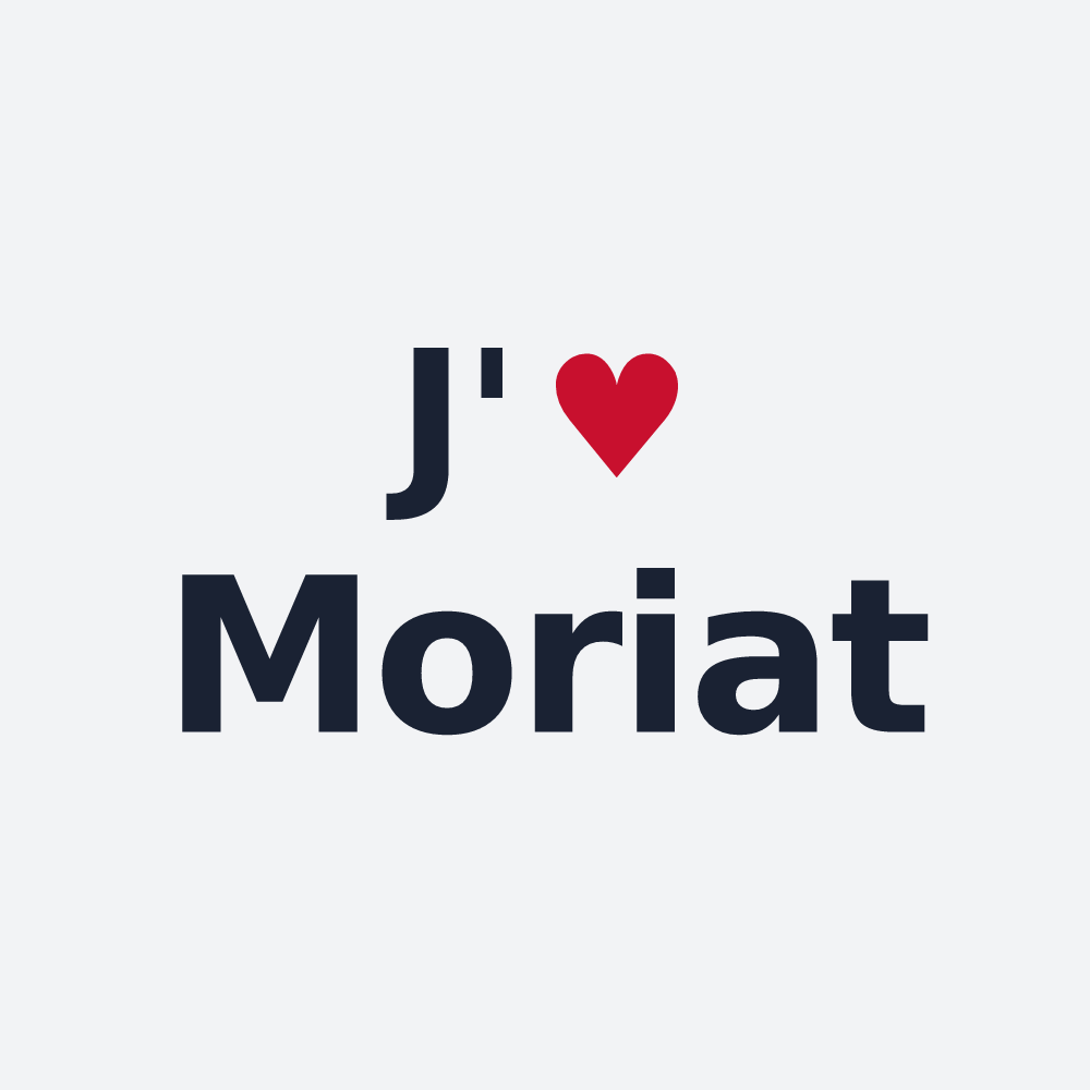 Poster personnalisé Moriat — design « J'aime Moriat » imprimé sur le poster