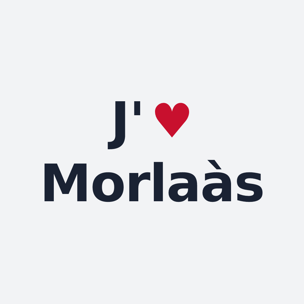 Poster personnalisé Morlaàs — design « J'aime Morlaàs » imprimé sur le poster