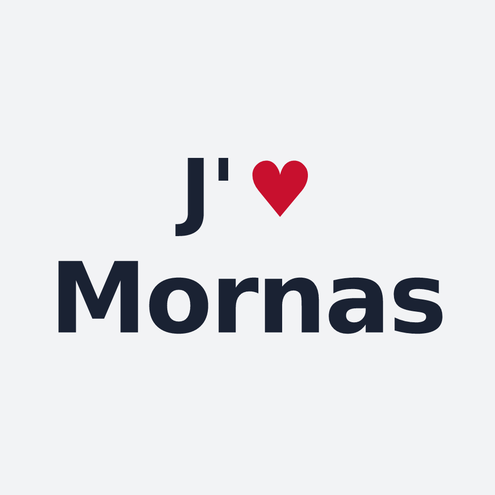 Poster personnalisé Mornas — design « J'aime Mornas » imprimé sur le poster