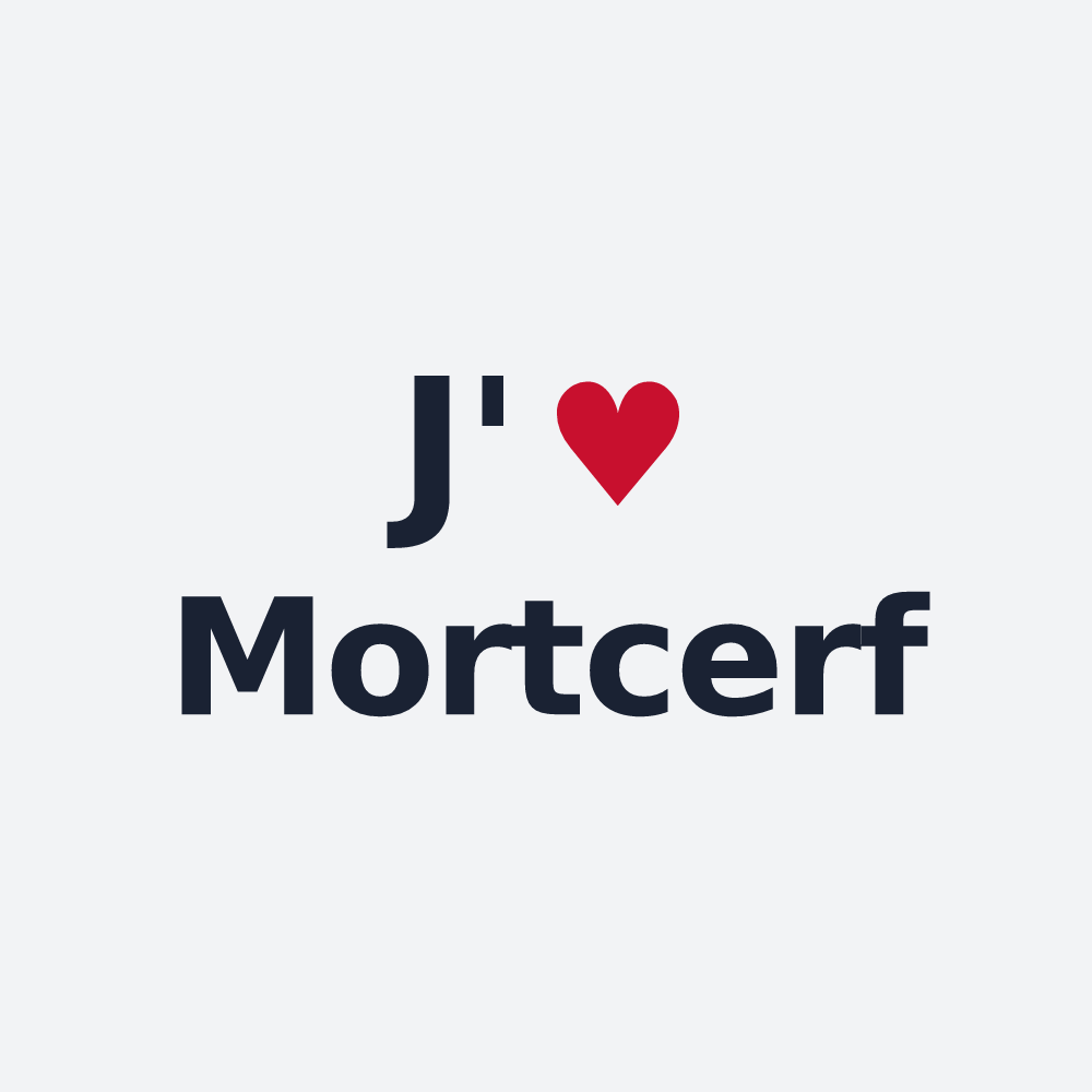 Poster personnalisé Mortcerf — design J'aime Mortcerf