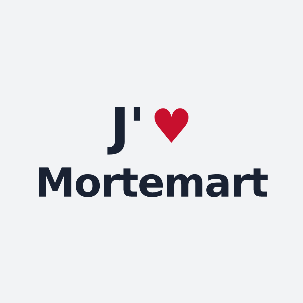 Poster personnalisé Mortemart — design « J'aime Mortemart » imprimé sur le poster