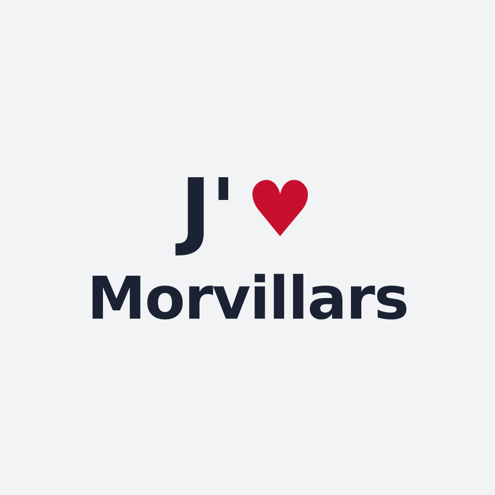 Poster personnalisé Morvillars — design « J'aime Morvillars » imprimé sur le poster